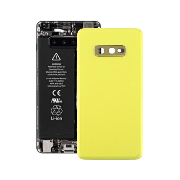 Tapa para Samsung Galaxy S10E amarillo con embellecedor