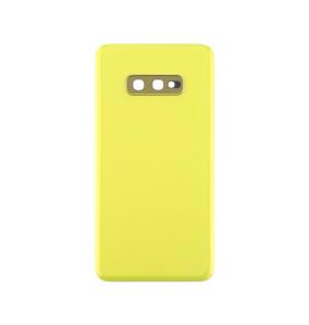 Tapa para Samsung Galaxy S10E amarillo con embellecedor