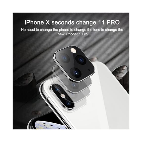 PROTECTOR LENTE DE CAMARA TRASERA PARA IPHONE X/XS/XS MAX NEGRO