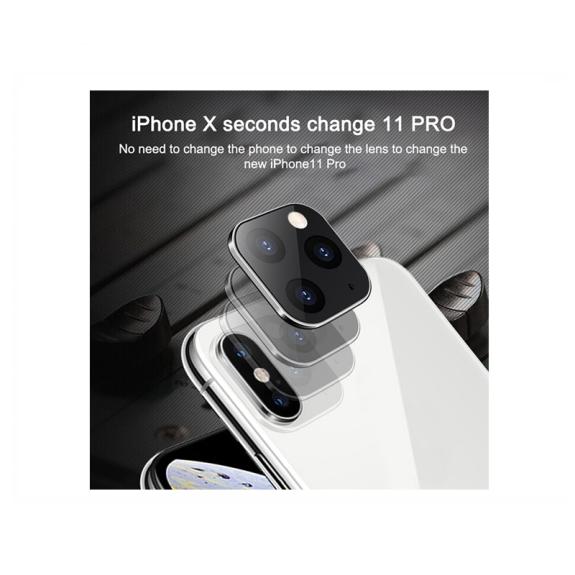 PROTECTOR LENTE DE CAMARA TRASERA PARA IPHONE X/XS/XS MAX PLATA