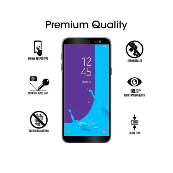 PROTECTOR CRISTAL TEMPLADO 3D PARA SAMSUNG J6 2018 NEGRO