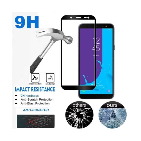 PROTECTOR CRISTAL TEMPLADO 3D PARA SAMSUNG J6 2018 NEGRO