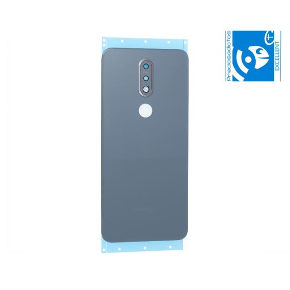 TAPA TRASERA CUBRE BATERIA CON LENTE PARA NOKIA 7.1 PLATA