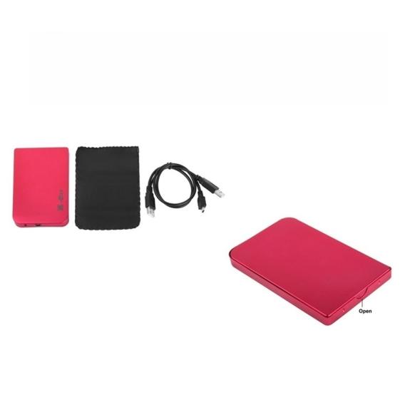 CAJA EXTERNA PARA DISCO DURO HDD 2.0 COLOR ROJO