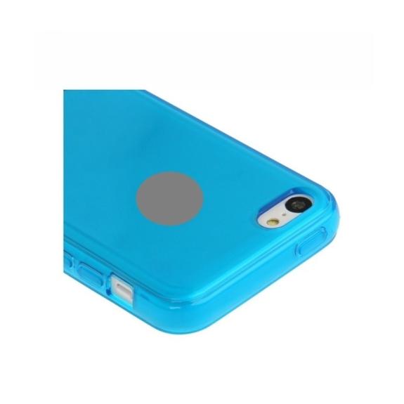 FUNDA CARCASA PARA IPHONE 5C GEL TPU AZUL TRANSPARENTE