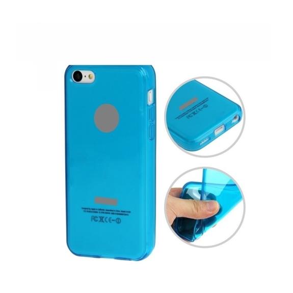 Funda para iPhone 5C Gel TPU Azul transparente