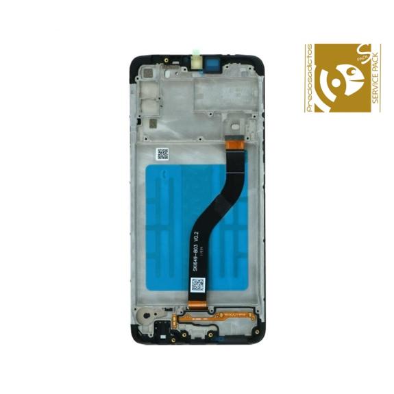 Pantalla para Samsung Galaxy A20S con marco negro SERVICE PACK