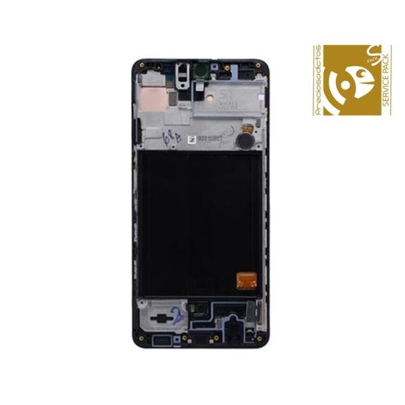 Pantalla para Samsung Galaxy A51 con marco negro SERVICE PACK