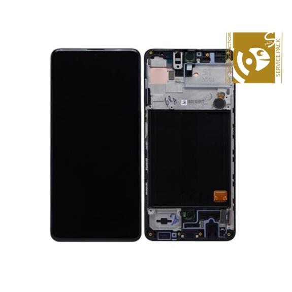 Pantalla para Samsung Galaxy A51 con marco negro SERVICE PACK