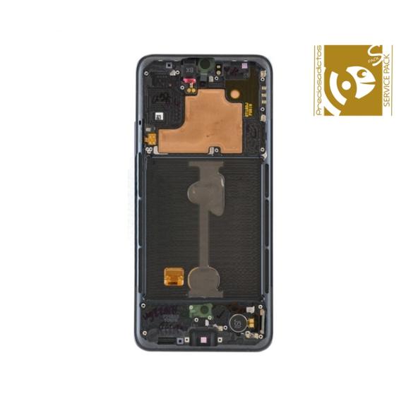 Pantalla para Samsung Galaxy A90 5G con marco plata SERVICE PACK