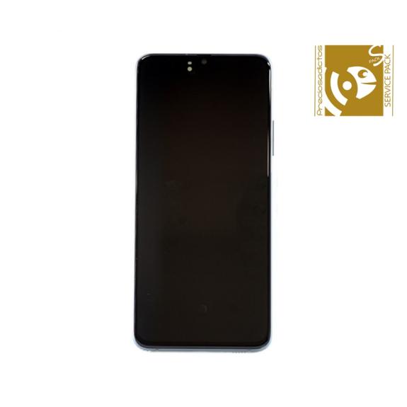 Pantalla para Samsung Galaxy A90 5G con marco plata SERVICE PACK