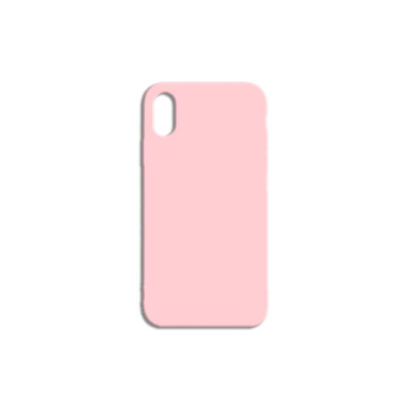 FUNDA DE SILICONA SUAVE COLOR ROSA CLARO PARA IPHONE XS MAX