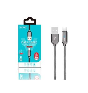 CHARGER AND DATA CABLE WITH USB TO TYPE C CONNECTOR GRAY