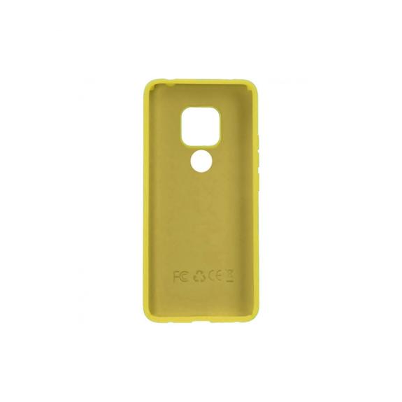 FUNDA DE SILICONA SUAVE COLOR AMARILLO PARA HUAWEI MATE 20