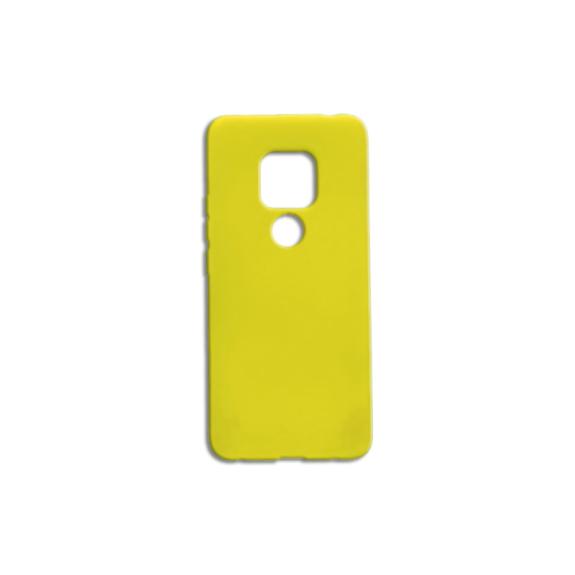 FUNDA DE SILICONA SUAVE COLOR AMARILLO PARA HUAWEI MATE 20