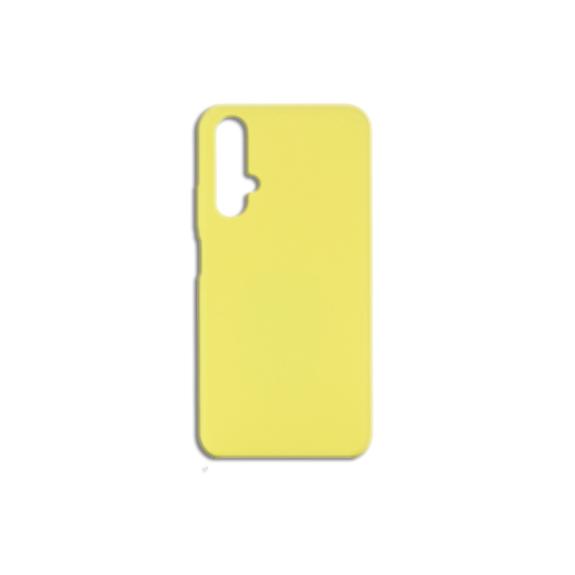 FUNDA DE SILICONA COLOR AMARILLO PARA HUAWEI NOVA 5T/HONOR 20