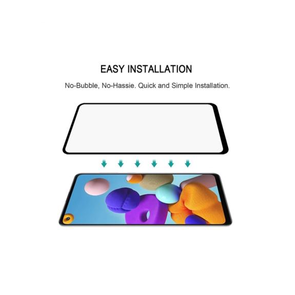 PROTECTOR CRISTAL TEMPLADO PARA SAMSUNG GALAXY A21S NEGRO