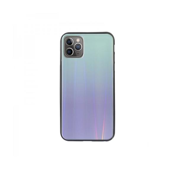 FUNDA DE CRISTAL TEMPLADO AZUL TURQUESA PARA IPHONE 11 PRO MAX