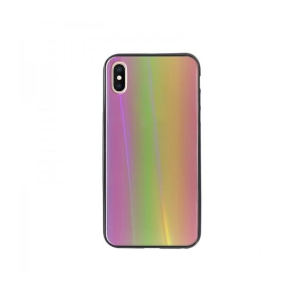 FUNDA CARCASA DE CRISTAL TEMPLADO COLOR RAINBOW PARA IPHONE X/XS