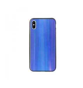 FUNDA CARCASA CON CRISTAL TEMPLADO COLOR AZUL PARA IPHONE XS MAX