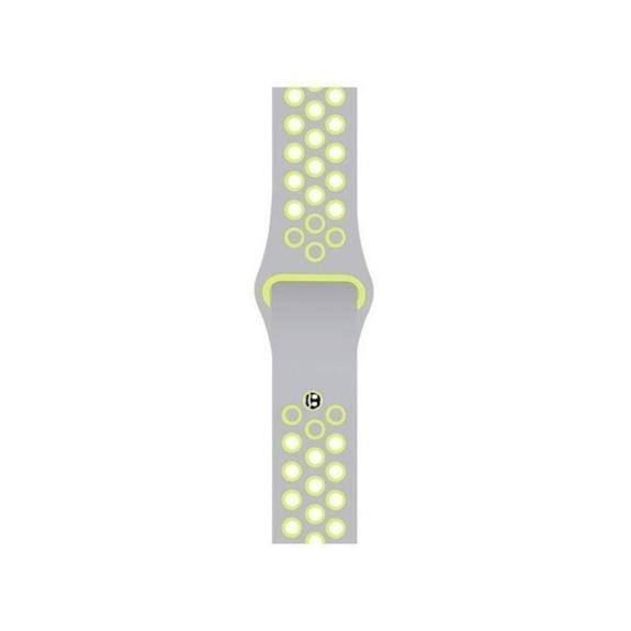 CORREA PARA RELOJ APPLE WATCH 42-44 MM COLOR GRIS-AMARILLO