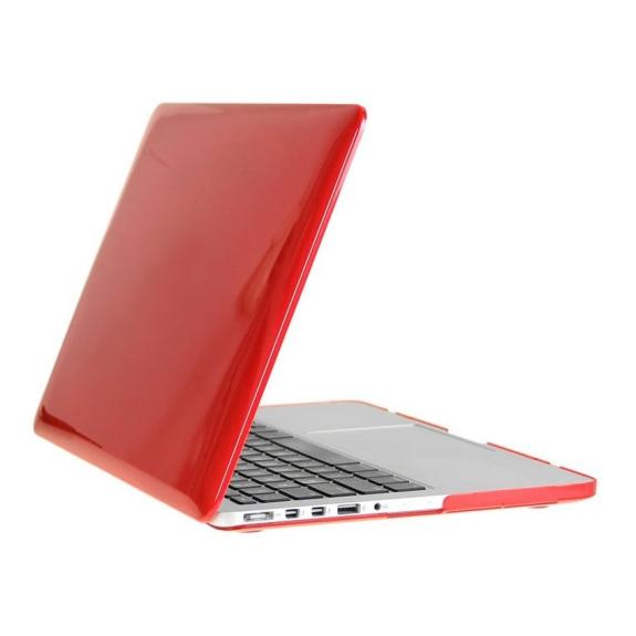 FUNDA PROTECTORA DE CRISTAL DURO PARA MACBOOK AIR 13.3 ROJO