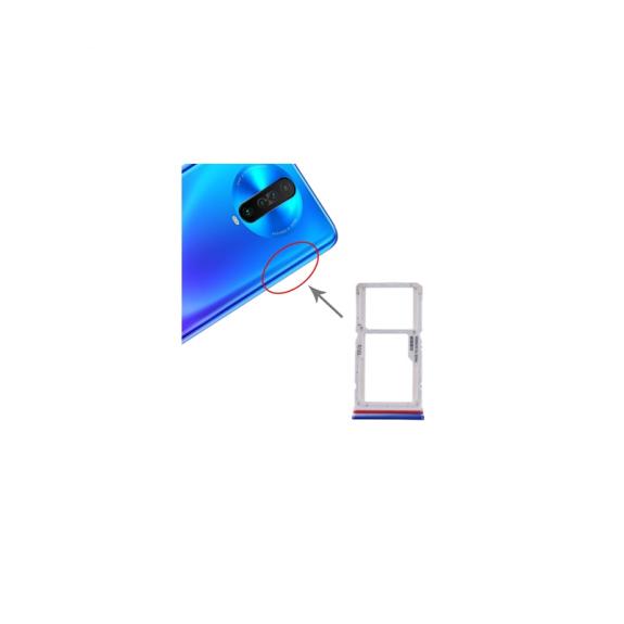 Bandeja dual SIM + SD para Xiaomi Redmi K30 azul