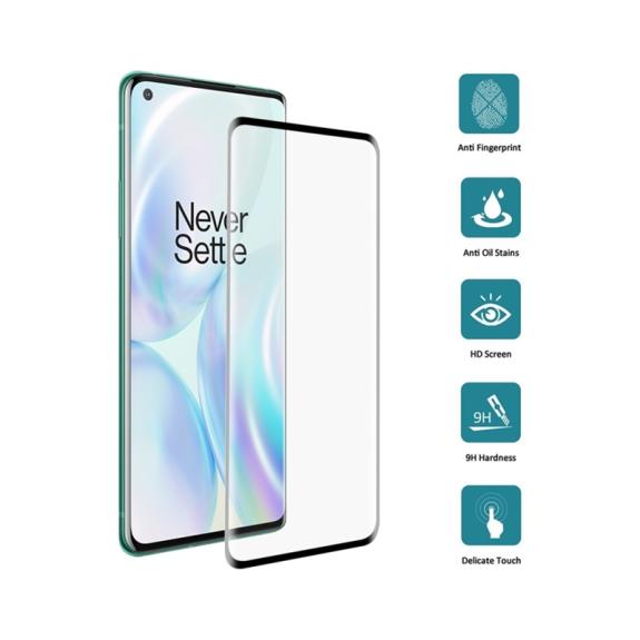 PROTECTOR DE PANTALLA CRISTAL TEMPLADO 3D PARA ONEPLUS 8 NEGRO