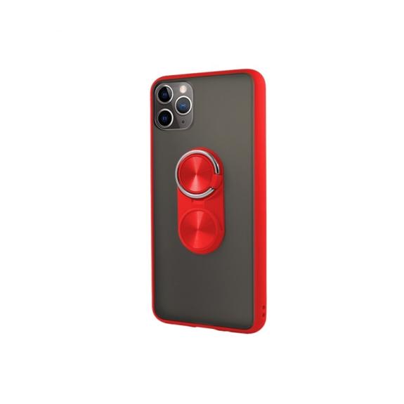 FUNDA ANTIGOLPES DE GEL ROJO CON ANILLA PARA IPHONE 11 PRO MAX