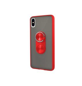 FUNDA DE GEL COLOR ROJO CON ANILLA PARA IPHONE XS MAX