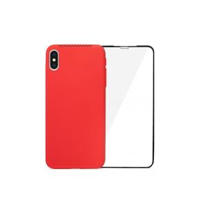 FUNDA DE GEL COLOR ROJO+ DEPOSITO Y TEMPLADO PARA IPHONE 11 PRO