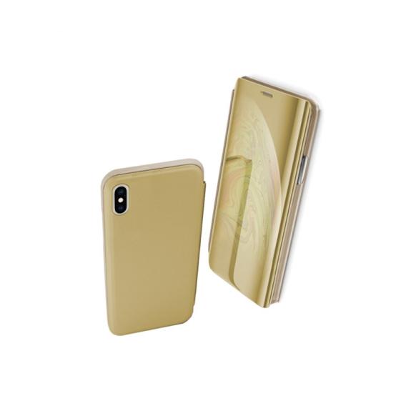 Funda Flip Cover semitransparente Dorado para iPhone XS MAX