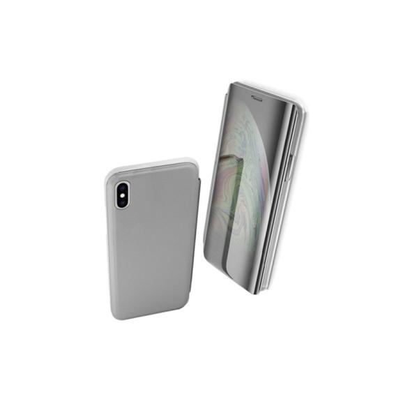 FUNDA CARCASA FLIP COVER PLATA PARA IPHONE XS MAX