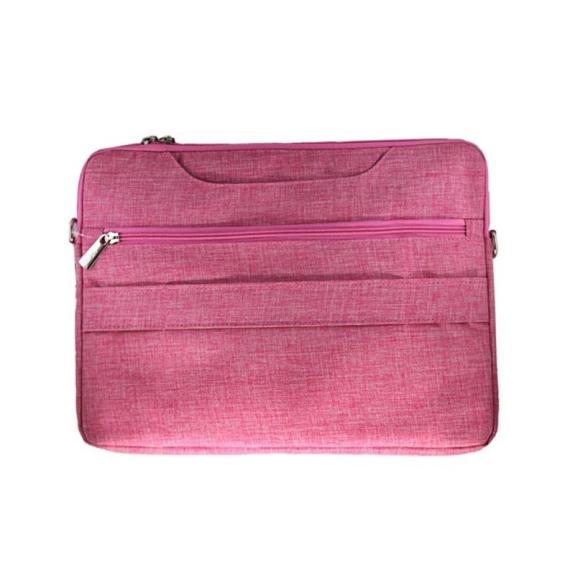 FUNDA UNIVERSAL DE TELA ROSA C/CREMALLERA PARA TABLET DE 13.3"