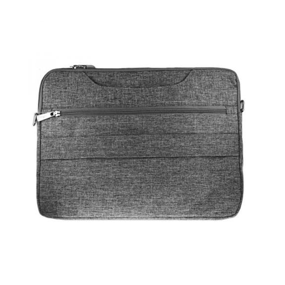 FUNDA UNIVERSAL DE TELA GRIS CON CREMALLERA PARA TABLET DE 14"