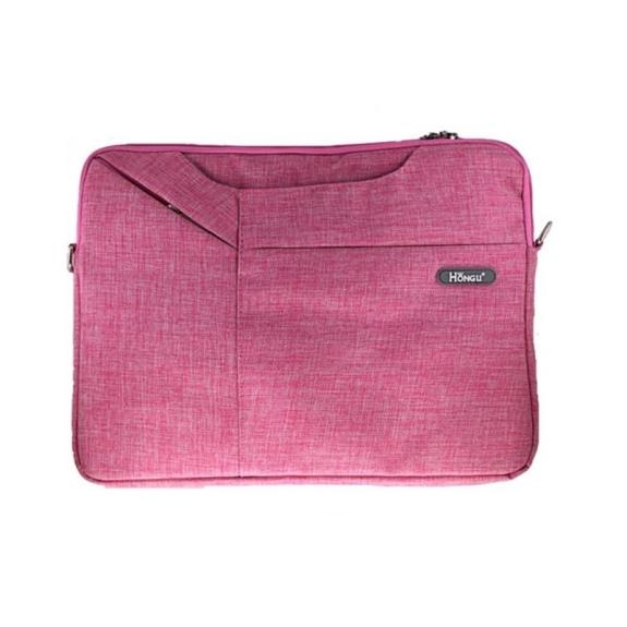 FUNDA UNIVERSAL DE TELA ROSA CON CREMALLERA PARA TABLET DE 14"