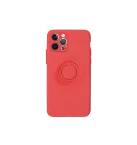 FUNDA DE GEL COLOR ROJO CON ANILLA PARA IPHONE 12 PRO MAX