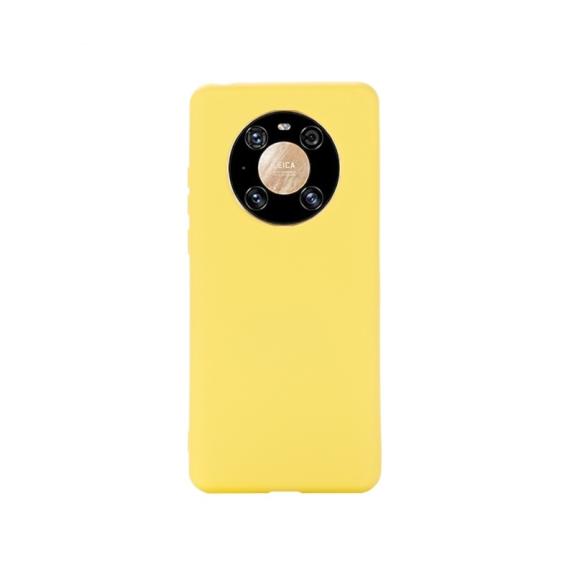 FUNDA DE SILICONA SUAVE COLOR AMARILLO HUAWEI MATE 40 PRO PLUS