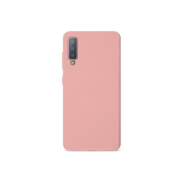 FUNDA DE SILICONA SUAVE COLOR ROSA SAMSUNG GALAXY A7 2018