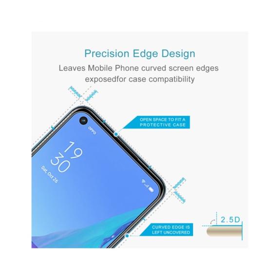 CRISTAL TEMPLADO 2.5D PARA OPPO A53 2020 TRANSPARENTE