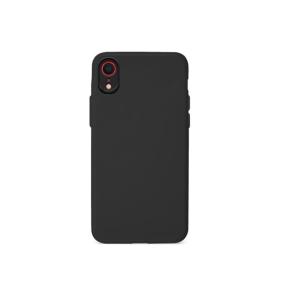 FUNDA DE SILICONA SUAVE CON MARCO DE CAMARA NEGRO PARA IPHONE XR