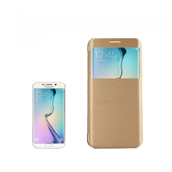 FUNDA COMPLETA CON COVER DORADO PARA SAMSUNG GALAXY S6EDGE G925F