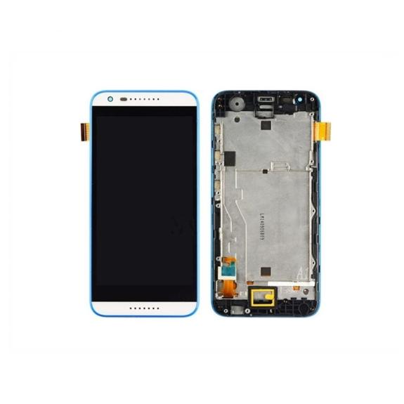 PANTALLA PARA HTC DESIRE 620 620G D820 MINI BLANCO C/MARCO AZUL