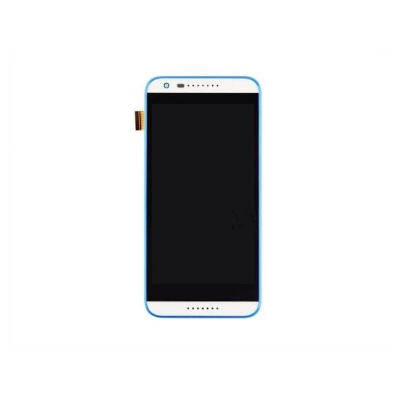 PANTALLA PARA HTC DESIRE 620 620G D820 MINI BLANCO C/MARCO AZUL