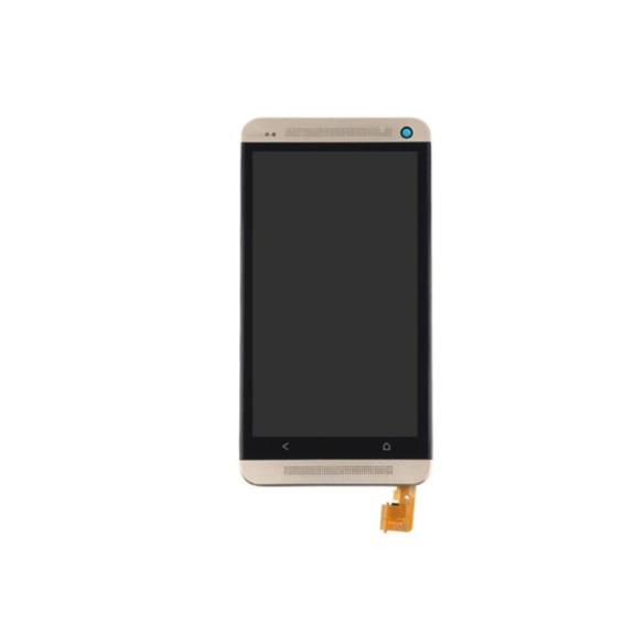 PANTALLA TACTIL LCD COMPLETA PARA HTC ONE M7 DORADO CON MARCO