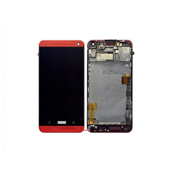 PANTALLA TACTIL LCD COMPLETA PARA HTC ONE E8 ROJO CON MARCO