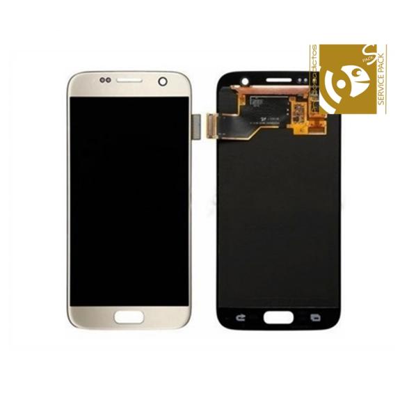 Pantalla para Samsung Galaxy S7 dorado sin marco SERVICE PACK