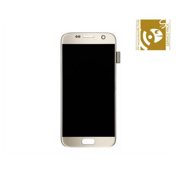 Pantalla para Samsung Galaxy S7 dorado sin marco SERVICE PACK