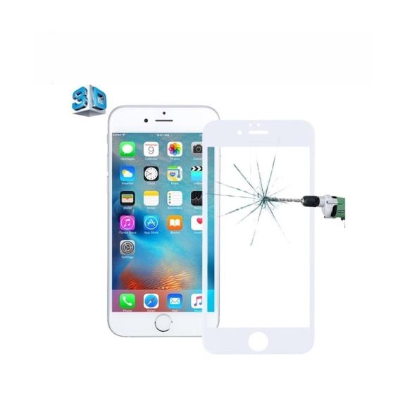 PROTECTOR CRISTAL TEMPLADO 3D PARA IPHONE 6 Y 6S BLANCO