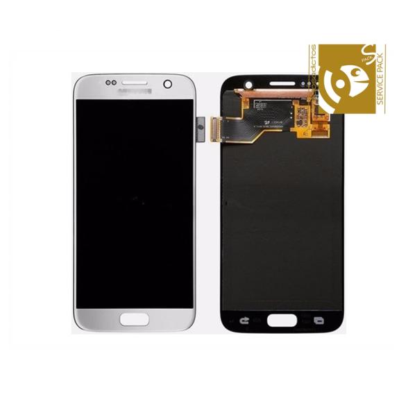 Pantalla para Samsung Galaxy S7 plateado sin marco SERVICE PACK